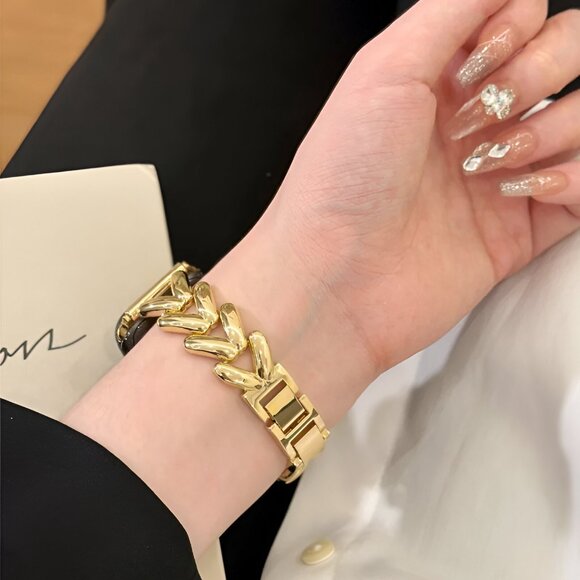 NEW Stylish Adjustable Gold Chain-Link Watch Band For Apple Watch - Picture 11 of 13